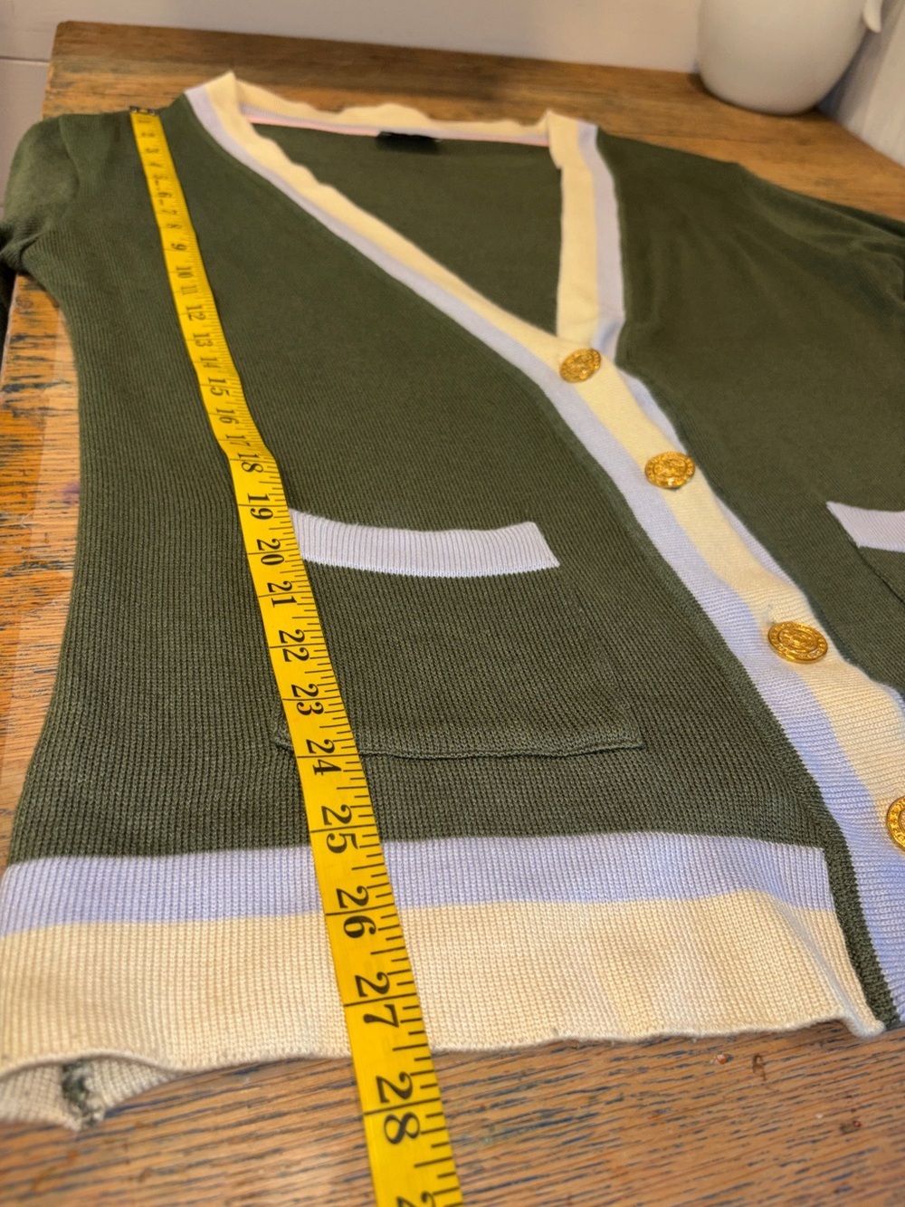 SISTER SISTER Olive Green Cardigan Estimated Size L - Picture 9 of 9